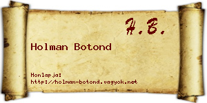 Holman Botond névjegykártya